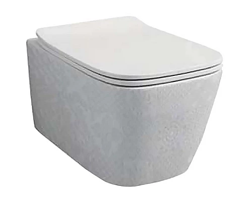 Приобрести Унитаз Artceram A16 ASV003 01 86 подвесной Белый с декором Cementina в магазине сантехники Santeh-Crystal.ru