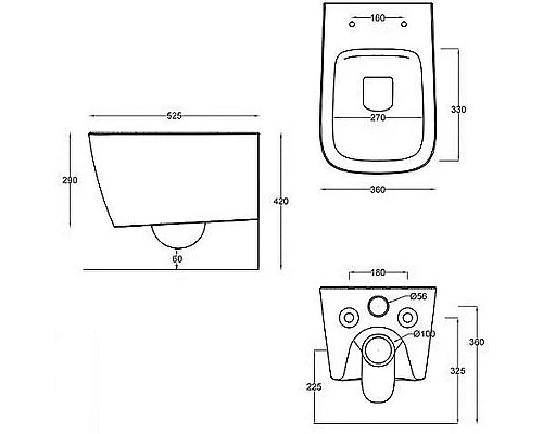 Заказать Унитаз Artceram A16 ASV003 42 00 подвесной Petrolio без сиденья в магазине сантехники Santeh-Crystal.ru
