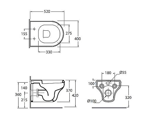 Купить Унитаз Azzurra Charme CHVKSP000000BI/(CHA100/SOSK bi) подвесной без сиденья в магазине сантехники Santeh-Crystal.ru