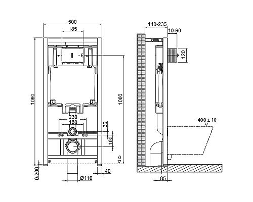 Комплект унитаза с инсталляцией BelBagno Acqua BB340CHR/BB2020SC/BB002-80/BB005-PR-CHROME с сиденьем Микролифт и клавишей смыва Хром глянцевый