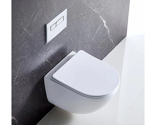 Комплект унитаза BelBagno Amanda BB051CHR+BB051SC с инсталляцией Grohe Rapid SL 38811KF0 с сиденьем Микролифт и Черной матовой клавишей смыва