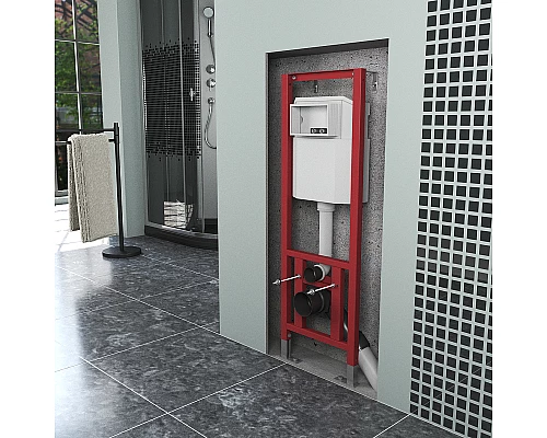 Комплект унитаза BelBagno Amanda BB051CHR+BB051SC с инсталляцией D&K DI8540116 с сиденьем Микролифт и Черной клавишей смыва