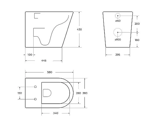 Унитаз BelBagno Flay-R BB1003CBR/BB870SC приставной с сиденьем Микролифт