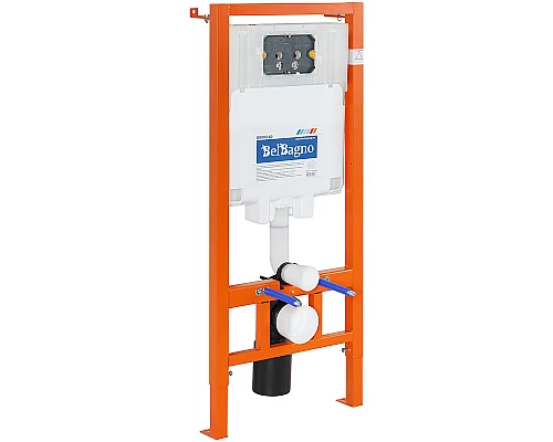 Комплект унитаза с инсталляцией BelBagno Loto BB070CHR/SC/BB002-80/BB005-PR-CHROME с сиденьем Микролифт и клавишей смыва Хром глянцевый