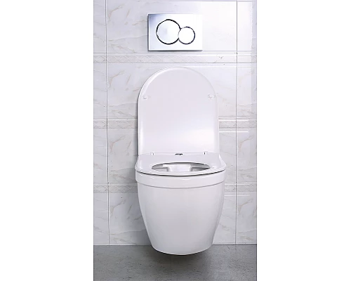Комплект унитаза с инсталляцией BelBagno Loto BB070CHR/SC/BB002-80/BB005-PR-CHROME с сиденьем Микролифт и клавишей смыва Хром глянцевый