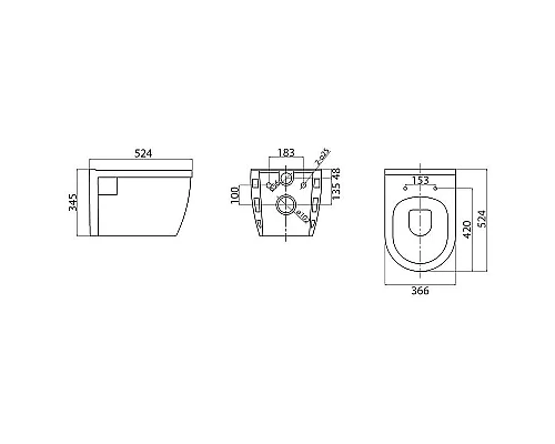 Комплект унитаза с инсталляцией BelBagno Loto BB070CHR/SC/BB002-80/BB005-PR-CHROME с сиденьем Микролифт и клавишей смыва Хром глянцевый