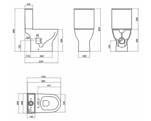 Заказать Унитаз компакт BelBagno Lounge BB045CPR без бачка и сиденья в магазине сантехники Santeh-Crystal.ru