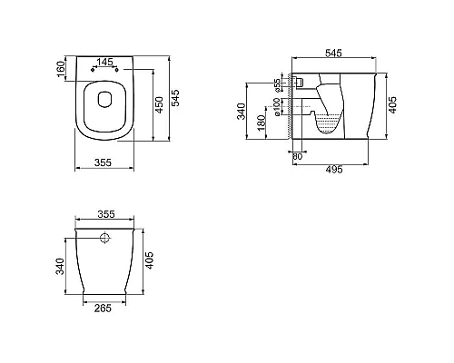Унитаз BelBagno Prado BB10150CB/BB10150SC приставной с сиденьем Микролифт