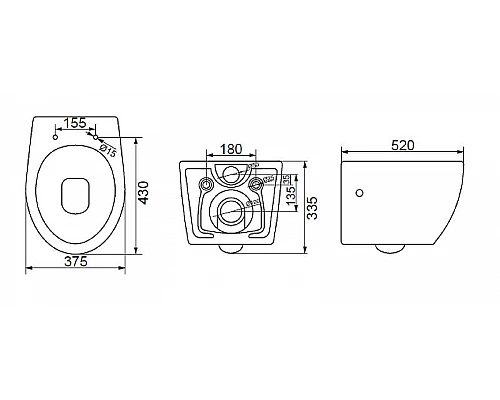 Купить Унитаз BelBagno Prospero BB507B подвесной без сиденья в магазине сантехники Santeh-Crystal.ru
