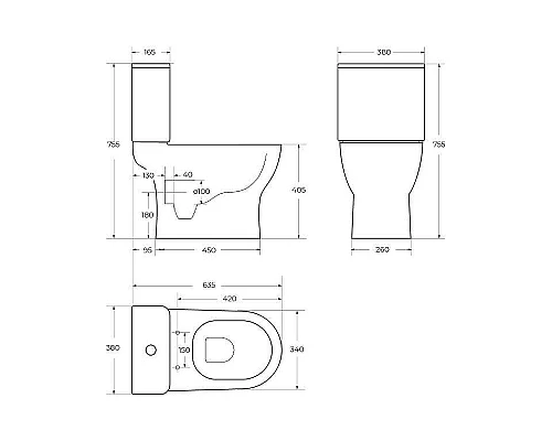 Унитаз компакт BelBagno Steam BB130CPR/BB130SC без бачка с сиденьем Микролифт