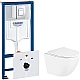 Купить Комплект унитаза BelBagno Uno BB3105CHR/SC с инсталляцией Grohe Rapid SL 38775001 с сиденьем Микролифт и клавишей смыва Хром в магазине сантехники Santeh-Crystal.ru