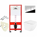 Комплект унитаза BelBagno Uno BB3105CHR/SC с инсталляцией Tece Profil 9400412 с сиденьем Микролифт и клавишей смыва Хром глянцевый Комплект унитаза BelBagno Uno BB3105CHR/SC с инсталляцией Tece Profil 9400412 с сиденьем Микролифт и клавишей смыва Хром глянцевый