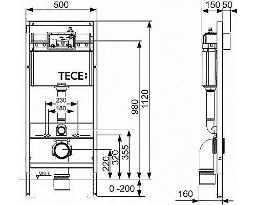 Приобрести Комплект унитаза BelBagno Uno BB3105CHR/SC с инсталляцией Tece Base K440407 с сиденьем Микролифт и Черной матовой клавишей смыва в магазине сантехники Santeh-Crystal.ru