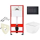 Приобрести Комплект унитаза BelBagno Uno BB3105CHR/SC с инсталляцией Tece Base K440407 с сиденьем Микролифт и Черной матовой клавишей смыва в магазине сантехники Santeh-Crystal.ru