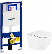 Комплект унитаза BelBagno Uno BB3105CHR/SC с инсталляцией Geberit Duofix Sigma UP320 111.300.00.5 с сиденьем Микролифт