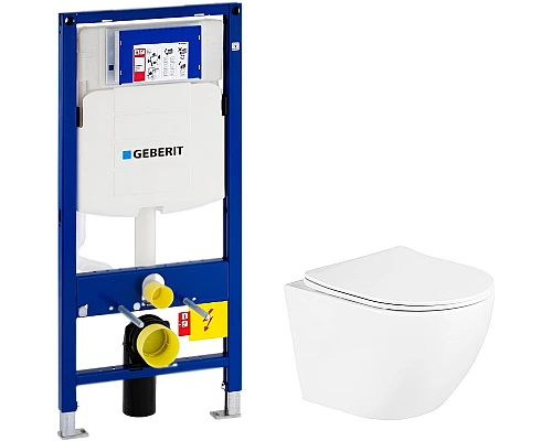 Комплект унитаза BelBagno Uno BB3105CHR/SC с инсталляцией Geberit Duofix Sigma UP320 111.300.00.5 с сиденьем Микролифт
