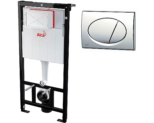 Комплект унитаза BelBagno Uno BB3105CHR/SC с инсталляцией Alcaplast Sadromodul AM101/1120-3:1 RU M71-0001 с сиденьем Микролифт и клавишей смыва Хром