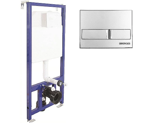 Приобрести Комплект унитаза BelBagno Uno BB3105CHR/SC с инсталляцией Berges Wasserhaus Novum L3 040213 с сиденьем Микролифт и клавишей смыва Хром в магазине сантехники Santeh-Crystal.ru