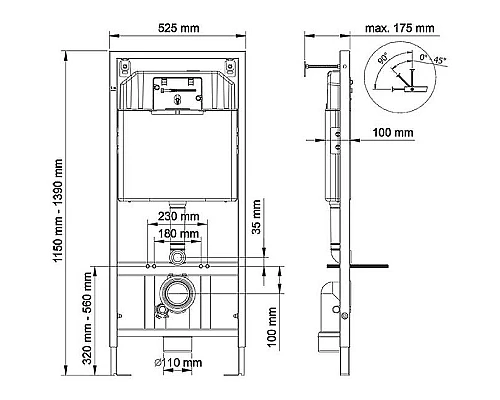 Купить Комплект унитаза BelBagno Uno BB3105CHR/SC с инсталляцией Berges Wasserhaus Novum D5 040235 с сиденьем Микролифт и Черной матовой клавишей смыва в магазине сантехники Santeh-Crystal.ru
