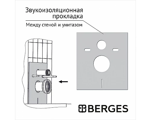 Комплект унитаза BelBagno Uno BB3105CHR/SC с инсталляцией Berges Atom 410 040332 с сиденьем Микролифт и Черной матовой клавишей смыва