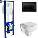 Комплект унитаза с инсталляцией Berges Atom 042431 с сиденьем Микролифт и Черной клавишей смыва