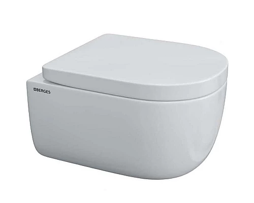 Купить Комплект унитаза с инсталляцией Berges Ego Rimless 043231 с сиденьем Микролифт и клавишей смыва Хром в магазине сантехники Santeh-Crystal.ru