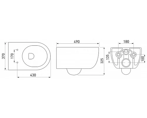 Приобрести Комплект унитаза с инсталляцией Berges Ego Rimless 043232 с сиденьем Микролифт и Черной клавишей смыва в магазине сантехники Santeh-Crystal.ru