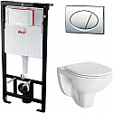Комплект унитаза Berges Gamma 081105 с инсталляцией Alcaplast Sadromodul AM101/1120-3:1 RU M71-0001 с сиденьем Микролифт и клавишей смыва Хром