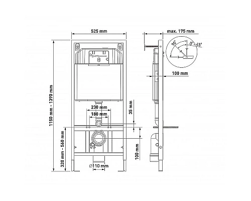 Приобрести Комплект унитаза с инсталляцией Berges Novum Rimless 043265 с сиденьем Микролифт и Белой клавишей смыва в магазине сантехники Santeh-Crystal.ru