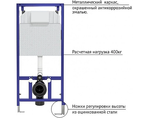 Заказать Комплект унитаза с инсталляцией Berges Novum 042441 с сиденьем Микролифт и Белой Хром глянец клавишей смыва в магазине сантехники Santeh-Crystal.ru