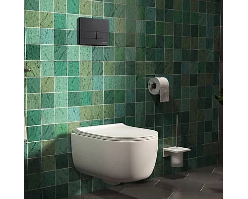 Заказать Комплект унитаза с инсталляцией Berges Novum 043204 с сиденьем Микролифт и Черной SoftTouch клавишей смыва в магазине сантехники Santeh-Crystal.ru