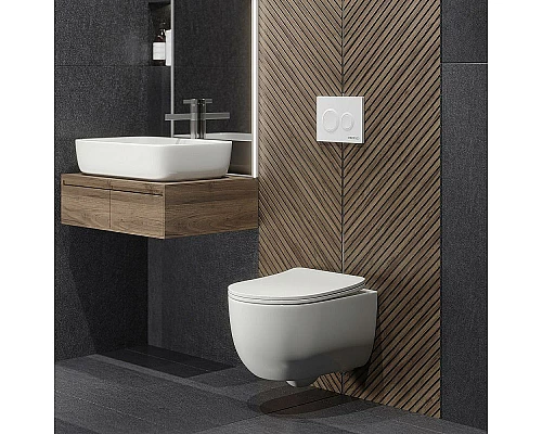 Заказать Комплект унитаза с инсталляцией Berges Novum 043239 с сиденьем Микролифт и Белой клавишей смыва в магазине сантехники Santeh-Crystal.ru