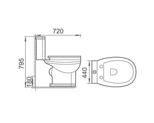 Купить Унитаз компакт Boheme Vogue 941 Белый с бачком без сиденья в магазине сантехники Santeh-Crystal.ru