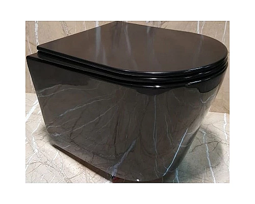 Приобрести Унитаз CeramaLux NS-5178-18 подвесной Черный с сиденьем Микролифт в магазине сантехники Santeh-Crystal.ru