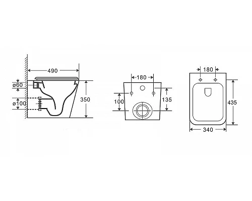 Купить Комплект унитаза CeramaLux 5171MB с инсталляцией Grohe Rapid SL 38772001 с сиденьем Микролифт и клавишей смыва Хром в магазине сантехники Santeh-Crystal.ru