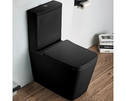 Заказать Унитаз компакт CeramaLux 2170AXMB Черный матовый с бачком и сиденьем Микролифт в магазине сантехники Santeh-Crystal.ru