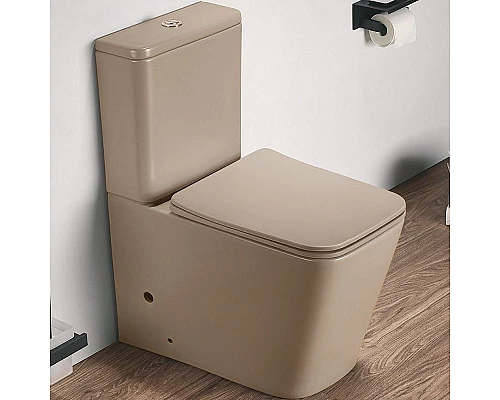 Купить Унитаз компакт CeramaLux 2170AXMC Капучино матовый с бачком и сиденьем Микролифт в магазине сантехники Santeh-Crystal.ru