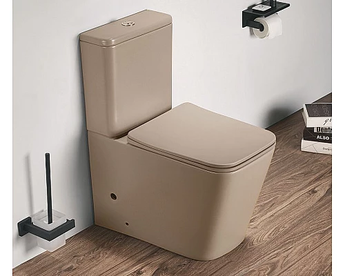 Купить Унитаз компакт CeramaLux 2170AXMC Капучино матовый с бачком и сиденьем Микролифт в магазине сантехники Santeh-Crystal.ru
