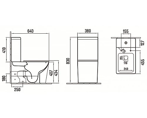 Купить Унитаз компакт CeramaLux 2170AXMC Капучино матовый с бачком и сиденьем Микролифт в магазине сантехники Santeh-Crystal.ru