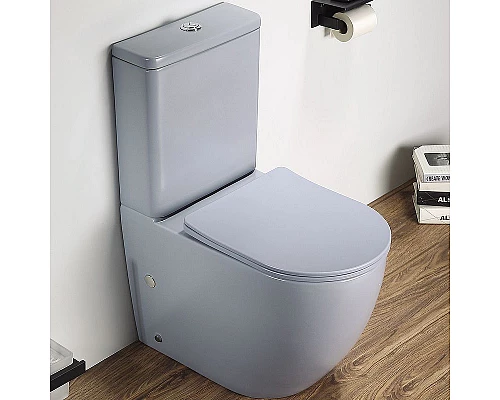 Приобрести Унитаз компакт CeramaLux 2166XMHL Голубой матовый с бачком и сиденьем Микролифт в магазине сантехники Santeh-Crystal.ru