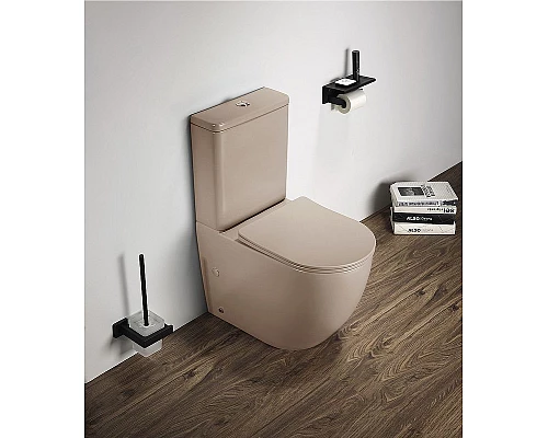 Приобрести Унитаз компакт CeramaLux 2166XMC Капучино матовый с бачком и сиденьем Микролифт в магазине сантехники Santeh-Crystal.ru