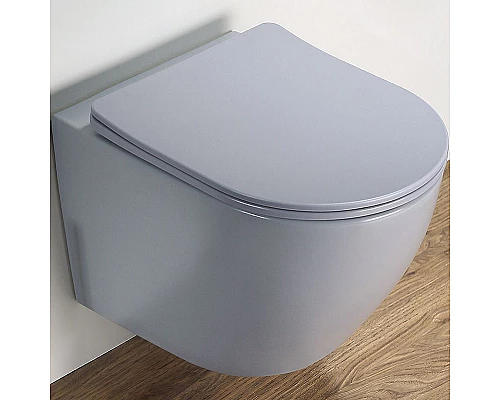 Купить Унитаз CeramaLux 2197MHL подвесной Голубой матовый с сиденьем Микролифт в магазине сантехники Santeh-Crystal.ru