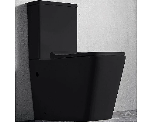 Купить Унитаз компакт CeramaLux 2171-1MB Черный матовый с бачком и сиденьем Микролифт в магазине сантехники Santeh-Crystal.ru