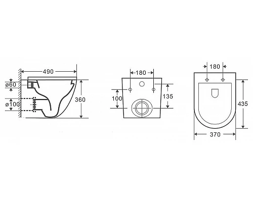 Заказать Унитаз CeramaLux 2197MW подвесной Белый матовый с сиденьем Микролифт в магазине сантехники Santeh-Crystal.ru