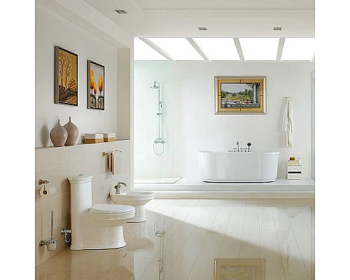 Приобрести Унитаз компакт CeramaLux Lux Classic 2041 с бачком и сиденьем Микролифт в магазине сантехники Santeh-Crystal.ru