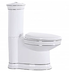 Унитаз компакт CeramaLux Lux Classic 1409 с бачком и сиденьем Микролифт