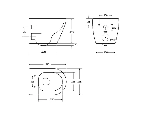 Унитаз Cezares Stylus-Tor CZR-6601-TH-TOR/CZR-2316-SC подвесной с сиденьем Микролифт