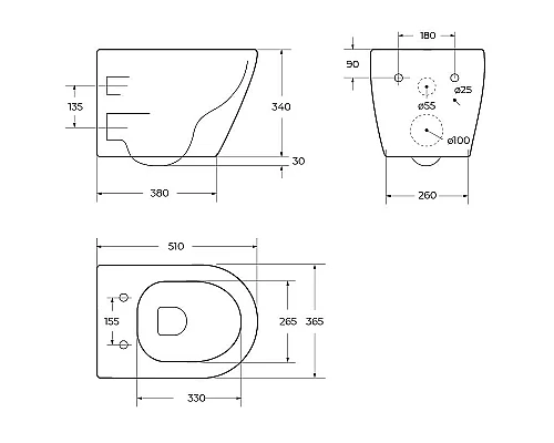 Унитаз Cezares Stylus-Tor CZR-6601-TH-TOR/CZR-2011-SC подвесной с сиденьем Микролифт