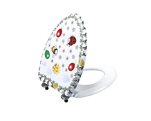 Купить Унитаз компакт Creavit Cocuk CK310-11CB00E-FF00+KC0802.01.1000E Белый с декором с сиденьем без бачка в магазине сантехники Santeh-Crystal.ru