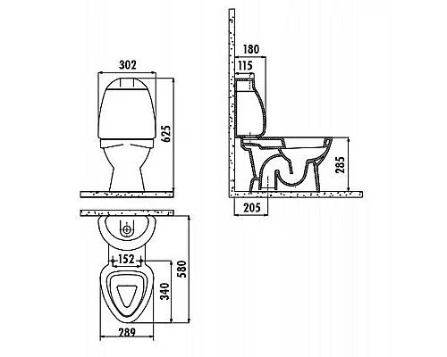Приобрести Унитаз компакт Creavit Cocuk CK300-11CB00E-FF00 Белый с декором без сиденья без бачка в магазине сантехники Santeh-Crystal.ru